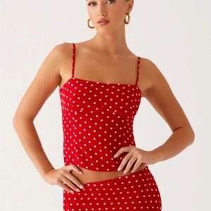 Red Polka Dot Camisole Top